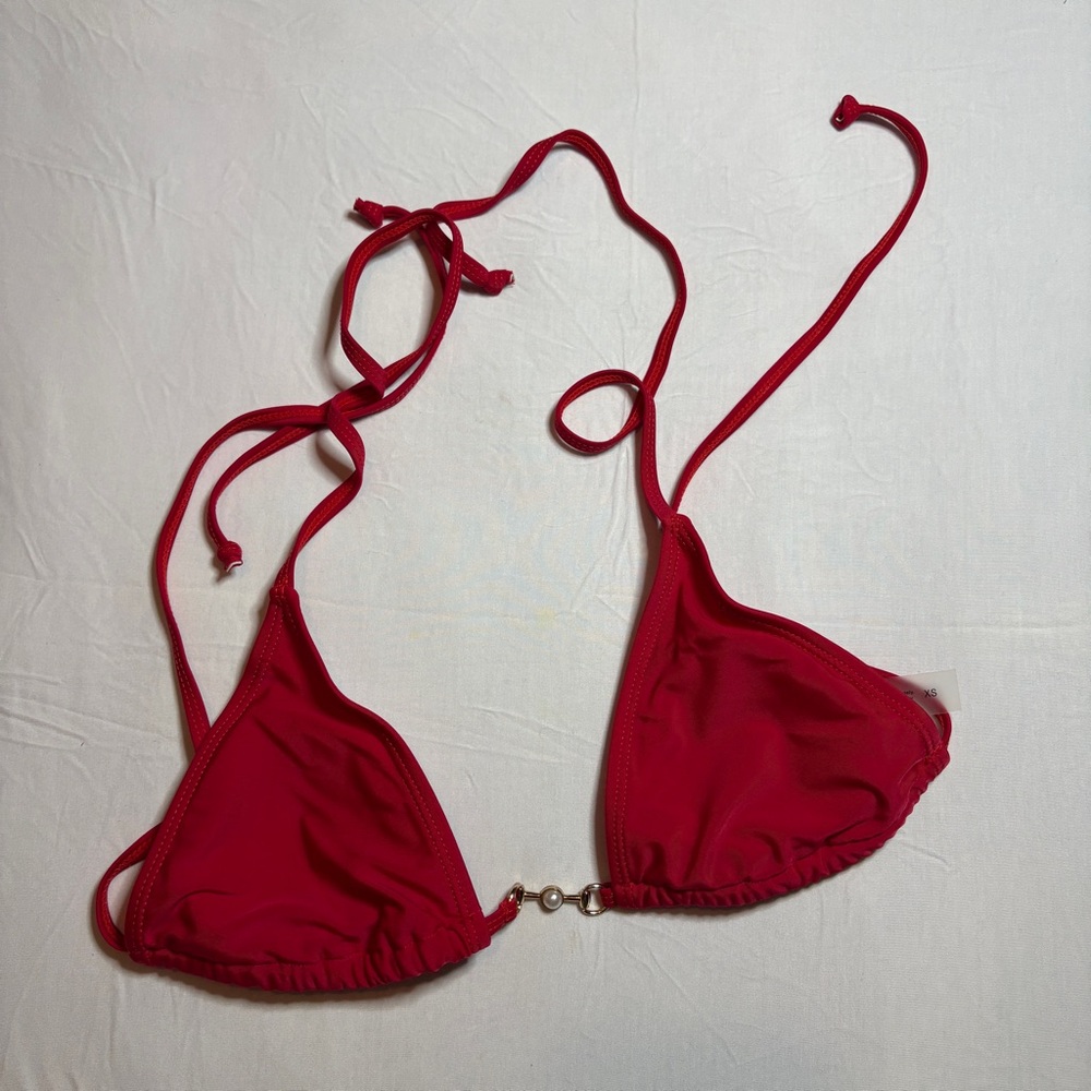 Sexy, Red Triangle Bikini Top
